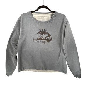 Patagonia Live Simply Gray Crewneck Sweatshirt Recycled Womens L Camping Outdoor